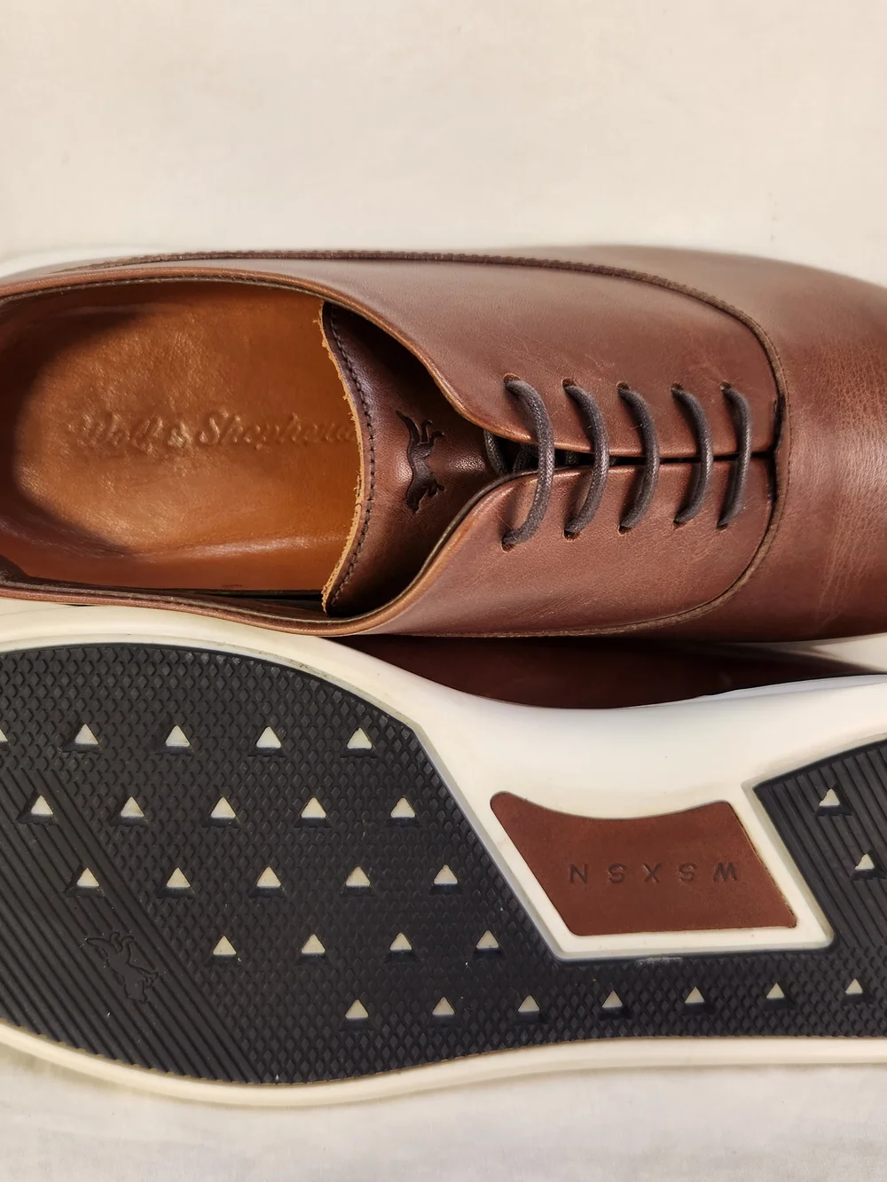 MINT WOLF & SHEPHERD  WSXSN BROWN LEATHER SNEAKERS SHOES MEN SIZE 8.5 M